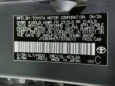 2026 Toyota Corolla Hybrid LE