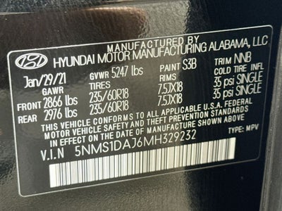 2021 Hyundai Santa Fe SE